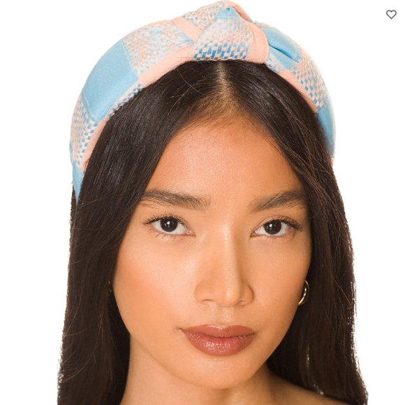 BNWT Lele Sadoughi Plaid Knotted Headband in Sunset Check - Picture 6 of 7